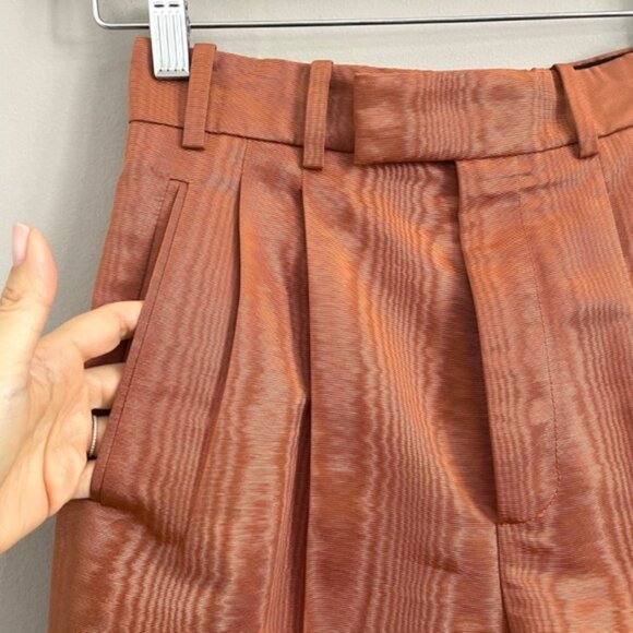 Gucci Orange Taffeta Moire Pleated Barrel Leg Pants - 36/25" Waist 🇮🇹 - Picture 4 of 15